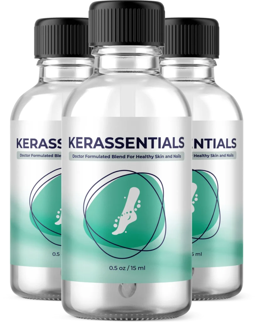 Kerassentials 3 bottle front label showing treatment oil